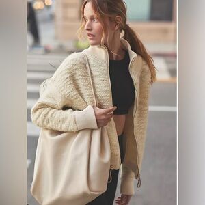 Varley Hunter zip through, egret ivory small